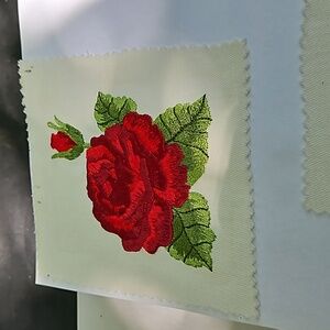 Handmade machine embroidery flower patch